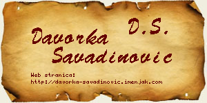 Davorka Savadinović vizit kartica